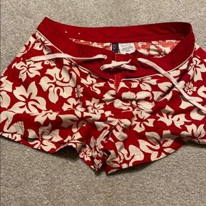 Red swim shorts